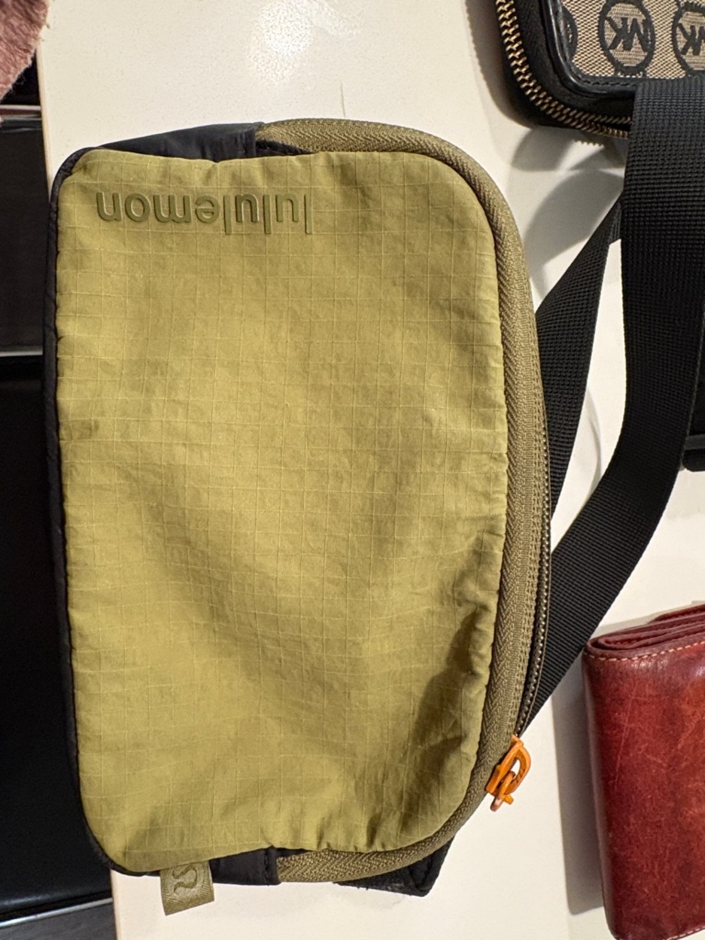 lululemon athletica Olive Green and Black Crossbody Belt Bag